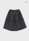 Plushnta Check Frill Midi Skirt