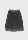 Knee-neck Wool Pleated Midi Skirt