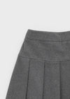 Knee-neck Wool Pleated Midi Skirt