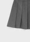 Knee-neck Wool Pleated Midi Skirt