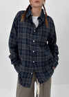 (UNISEX) Dewing Vintage Fleece Check Shirt