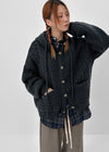 (UNISEX) Dewing Vintage Fleece Check Shirt