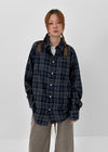 (UNISEX) Dewing Vintage Fleece Check Shirt