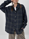 (UNISEX) Dewing Vintage Fleece Check Shirt