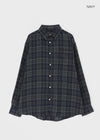 (UNISEX) Dewing Vintage Fleece Check Shirt