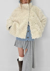 Popipi Unbal High Neck Vintage Fur Jacket
