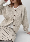 Huing Cable Round Cardigan