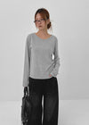 Hechesi Basic Fleece Long Sleeve T-shirt