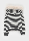 Shant Fur Trimming Wool Hooded Knitwear Zip-up