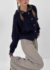 Huing Cable Round Cardigan