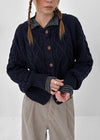 Huing Cable Round Cardigan