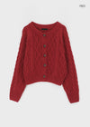 Huing Cable Round Cardigan