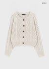 Huing Cable Round Cardigan