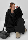 Popipi Unbal High Neck Vintage Fur Jacket