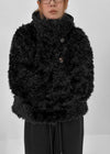 Popipi Unbal High Neck Vintage Fur Jacket