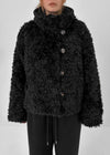 Popipi Unbal High Neck Vintage Fur Jacket