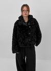 Popipi Unbal High Neck Vintage Fur Jacket