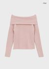 Pohner Ribbed Off-shoulder Knit