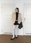Pimel No-Collar Overfit Fur Jacket