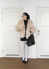 Pimel No-Collar Overfit Fur Jacket