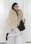Pimel No-Collar Overfit Fur Jacket