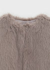 Laping No Collar Crop Fur Jacket (4 Oz)