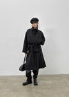 Zeoni High-neck Half Coat (31% Wool)