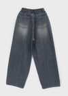 Komae Washed Fleece Wide Denim Pants