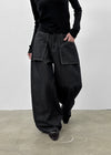 Mouf Fleece Raw Fabric Balloon Wide Pants