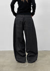 Mouf Fleece Raw Fabric Balloon Wide Pants