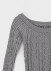 Rafine Cable Off-shoulder Knit