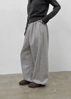 Brota Strap Fleece Wide Banding Pants