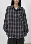 (UNISEX) Takey Overfit Check Shirt