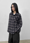 (UNISEX) Takey Overfit Check Shirt