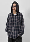 (UNISEX) Takey Overfit Check Shirt