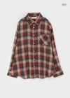 (UNISEX) Takey Overfit Check Shirt