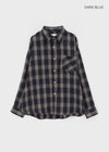 (UNISEX) Takey Overfit Check Shirt