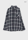 (UNISEX) Takey Overfit Check Shirt