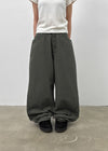 Flannel Fleece Striped Balloon Wide Pants