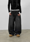 Gente Washing Bijou Wide Fleece Denim Pants
