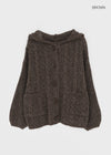 Dakun Cable Knit Hooded Cardigan
