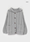 Dakun Cable Knit Hooded Cardigan