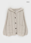 Dakun Cable Knit Hooded Cardigan