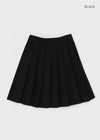 Nyats Wool Pleated Midi Skirt