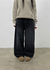 Netk Wash Wide Fleece Denim Pants