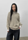 (UNISEX) Podo Bocashi Pocket Henley Neck Knit