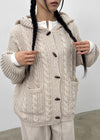 Dakun Cable Knit Hooded Cardigan