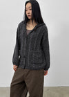 Dakun Cable Knit Hooded Cardigan