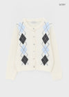 Plinilo Argyle Wool Knit Cardigan