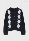 Plinilo Argyle Wool Knit Cardigan